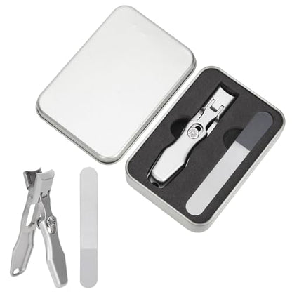 Nail Clippers for Thick Nails,Stainless Steel Anti-Splash Nail Clippers Open Large Fingernail Cutter Nail File Portable Sharp Toe Accessories for Men Women, with Box