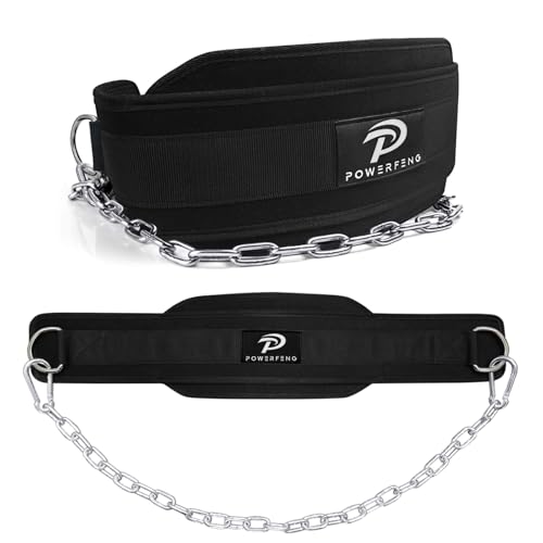 Dip Belt for Weight Lifting: Dip Belt with Heavy Duty Steel Chain for Weighted Dips, Pull Ups, Squats - Weighted Dip Belt for Strength Training Gym Home