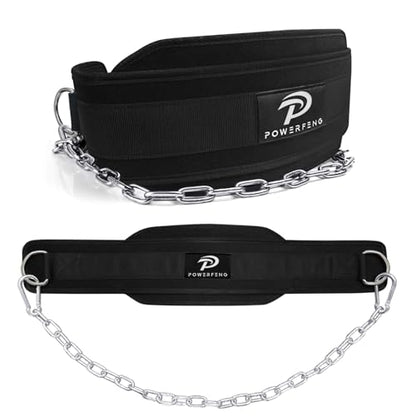 Dip Belt for Weight Lifting: Dip Belt with Heavy Duty Steel Chain for Weighted Dips, Pull Ups, Squats - Weighted Dip Belt for Strength Training Gym Home