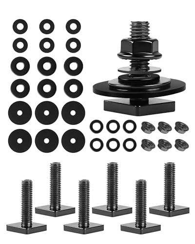 T Slot Bolts for Roof Rack Cross Bars, Platform, Cargo Basket, Stainless Square T Track Bolt Adapter to Secure Bike/Ski/Kayak Rack, Solar Panel, Awning, 4mm Thick - color: M8x30mm,6pk