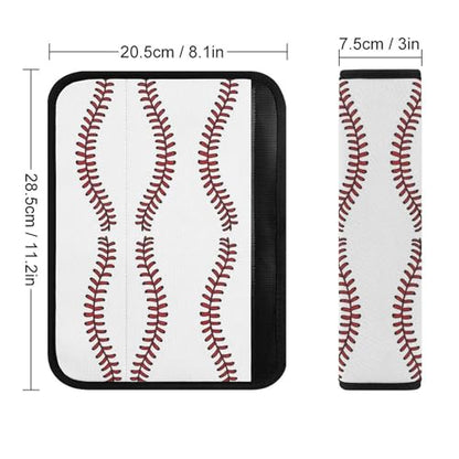 Soft Padded Car Seat Belt Pad for Child, Most Cars, 2 Piece Red Stitched Baseball White Seat Belt Cushion Comfortable Driving - color: Pattern 615