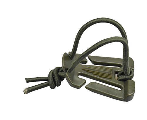 Jadedragon Multipurpose Tactical 360 Rotation D-Ring Clips/Locking Carabiner/Hydration Tube Clips/Elastic String Strap Management Tool for MOLLE Webbing Attachment Backpacks - color: K-Green