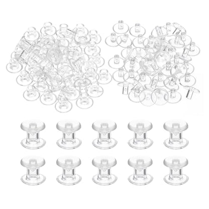 PATIKIL M5x5mm Plastic Binding Post, 50 Sets Plastic Chicago Screws Binding Screw Rivet Post Press-on Buckle for Leather Scrapbook Photo Albums, Transparent - color: Transparent, size: M5x5mm