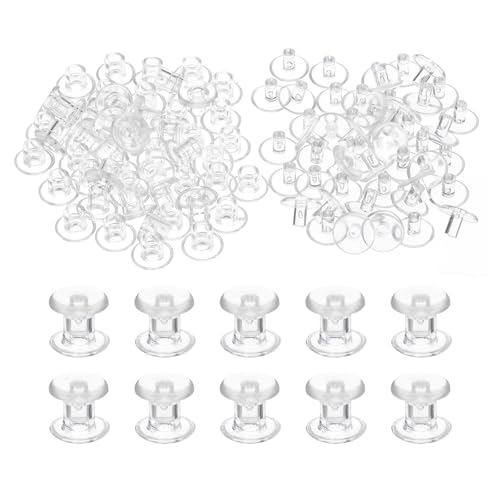 PATIKIL M5x5mm Plastic Binding Post, 50 Sets Plastic Chicago Screws Binding Screw Rivet Post Press-on Buckle for Leather Scrapbook Photo Albums, Transparent - color: Transparent, size: M5x5mm