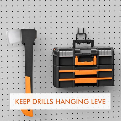 LIGHT DUST Utility Heavy Duty Pegboard Hooks - 5Pack Peg Board Accessories for Hanging Tools Fit 1/8" 1/4" Peg Holes - Pegboard Organizer Large Tool Holders for Garage Workshop Shed - style: 5 Pack