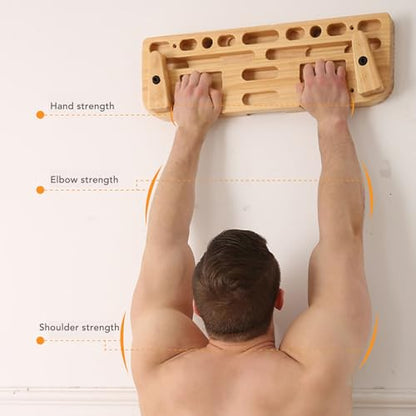 Aramox Training Hangboard Solid Wood Exercise Climbing Finger Board for Home Gym, Outdoor