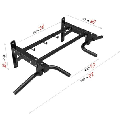 Multi-Position Wall-Punched Pull-Up Bar, Multi-Function Storage Hook Indoor Exercise Fitness Equipment, Strength Training Bar with Adjustable Handles, Load-Bearing 300 Kg