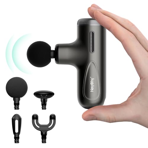 HEYCHY Super Mini Massage Gun with 4-10mm Amplitude, HSA, FSA Eligible | Travel Size, Quiet Operation, Muscle Care for Men Women Shoulder Back - color: Dark Gray