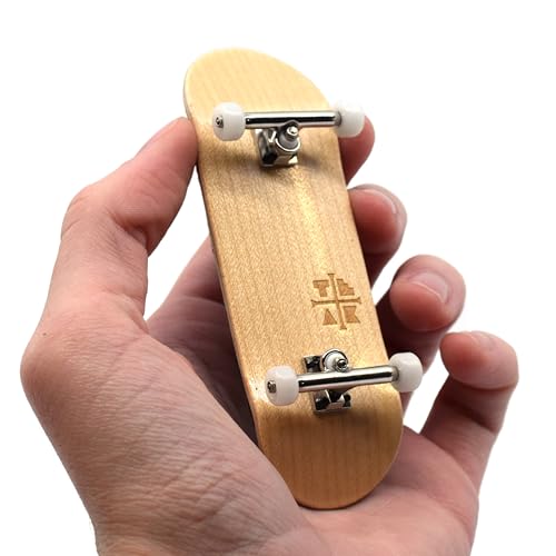 Teak Tuning 32mm Pro Fingerboard Complete - Fully Assembled with Pro Level Components - Pro Shaped Wooden Deck (32x97mm), UltraSpin Bearing Wheels, Prodigy Gen2 Trucks - Real OG Classic Maple