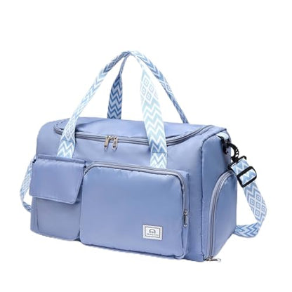 Small Gym Bag for Women, Travel Duffle Bag Carry On Weekender Bag with Shoe Compartment - color: 31#Blue, style: Gym Bag&toiletry Bag