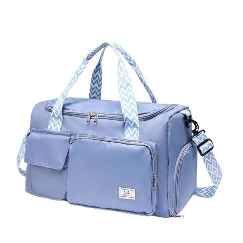 Small Gym Bag for Women, Travel Duffle Bag Carry On Weekender Bag with Shoe Compartment - color: 31#Blue, style: Gym Bag&toiletry Bag