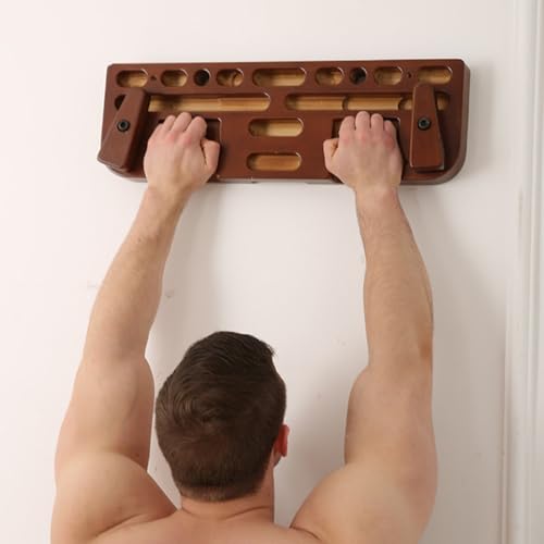 Woode Hangboard Training Board Ergonomic Portable Pull Up Rock Climbing Training Fingerboard for Home Targeted Muscle Training Realistic Climbing Simulation Safe