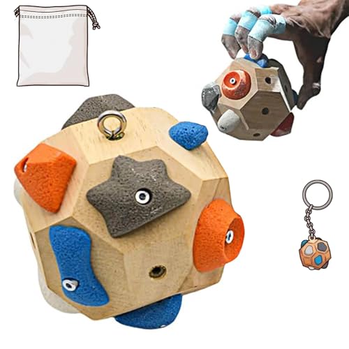Handcrafted Climbing Block: Elevate Strength with Portable Hangboard & Rock Climbing Gear, 3D Training Ball for Anytime Practice, Ideal Gift for Climbers