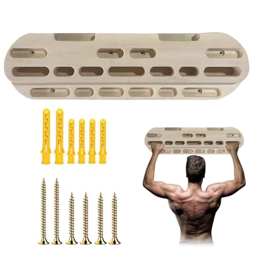 Rock Climbing Hangboard Hand Grip Strengthener, Forearm Exerciser | Multiple Grip Positions Portable Design, Easy Installation, for Climbing, Bouldering, Backpacking, Gymnastics, Recovery
