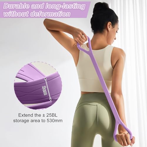 Figure 8 Fitness Band with Handle,Exercise for Arm & Shoulder,Yoga,Stretch | Non-Slip Ropes ,Elastic Bandsfor Women,Back Training Exercise Equipment - color: pink