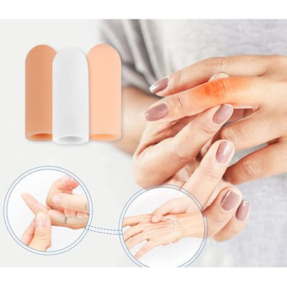2pack Durability Finger Protecting Sleeves Comfortable Elastic Protectors for Work Sports Home Activity Sports Protectors