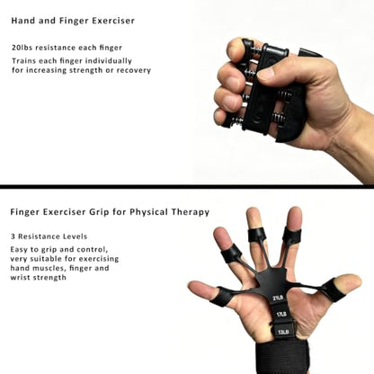 Hand Grip Strength Trainer Kit Wrist and Forearm Developer Strengthener - color: Pure Black