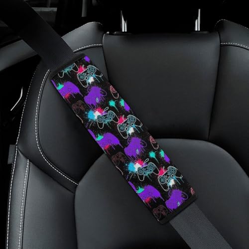 2 Pack Video Game Gaming Art Seat Belt Shoulder Pad Breathable Shoulder Harness Cover for Child, All Vehicles, Neck and Shoulder Support - color: Pattern 338
