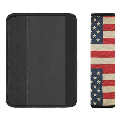 2PCS Retro American Flag USA Independence Day Car Seat Belt Pad Breathable Shoulder Protector for Girls and Boys, Most Cars, Anti-Slip Pad - color: Pattern 676