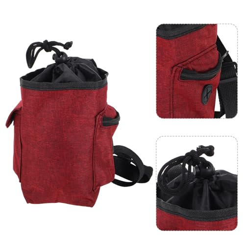Chalk Container for Rock Climbing and Bouldering with Zippered Storage Pockets, Wine Red Pouch for Gymnastics and Outdoor Climbing Gear