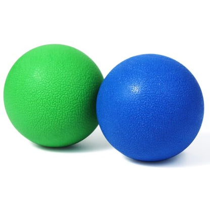2-Pack Firm Lacrosse Massage Balls (Green&Blue) | For Deep Tissue, Trigger Point & Myofascial Release Therapy, Relieve Muscle Knots - color: Green&blue