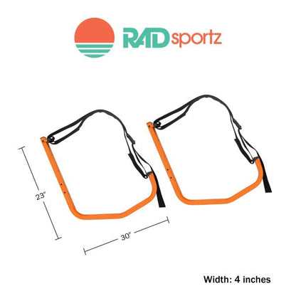 RAD Sportz Kayak Storage Hooks - Set of 2 Wall-Mounted Hangers with 125lbs Capacity for Kayaks, Surfboards, Paddleboards, or Snowboards (Orange)
