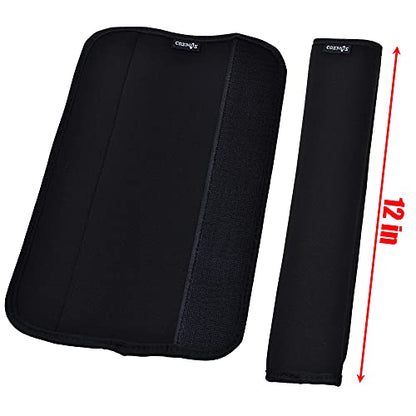Cosmos 2 Pcs Neoprene Comfort Shoulder Strap Pads for Laptop Bag, Messenger Bag, Sport Bag, Travel Bag - Black, 12 Inches Long