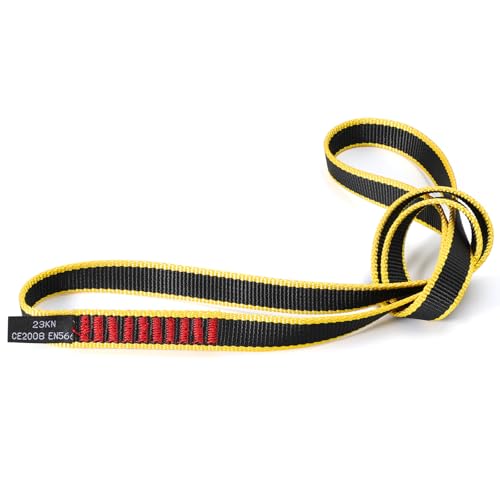 20MM Nylon Climbing Sling Runner 23KN CE2008/EN566 Rock Climbing Webbing Straps for Rock Climbing, Rappelling, Swing, Yoga Hammock etc - size: 60cm/ 24inch |Single Unit