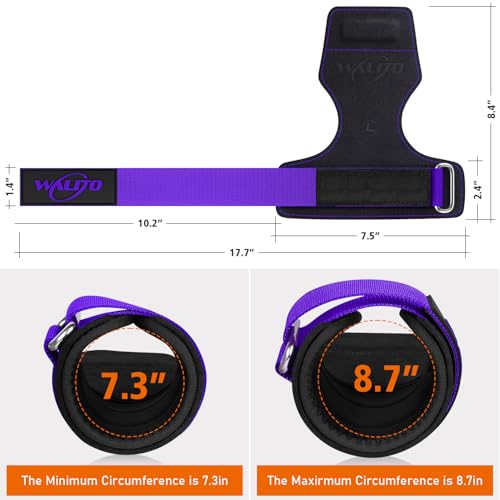 Weight Lifting Wrist Strap，Double Layer Leather Wrist Wraps with Neoprene Padding for Weightlifting & Deadlifts – Adjustable Gym Straps for Men & Women - color: Purple
