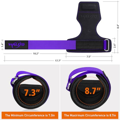 Weight Lifting Wrist Strap，Double Layer Leather Wrist Wraps with Neoprene Padding for Weightlifting & Deadlifts – Adjustable Gym Straps for Men & Women - color: Purple