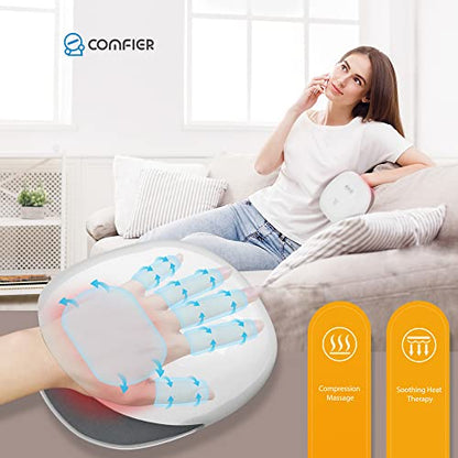 COMFIER Hand Massager for Arthritis and Carpal Tunnel,Wireless Hand Massager with Heat & Compression,3 Levels Heating,Rechargeable Massager Machine,Gifts for Women - color: Light White