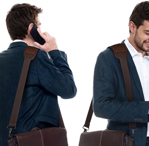 Taygeer Brown Bag Strap, 52" Universal Replacement Laptop Shoulder Strap | Adjustable Belt with Hook, Breathable Non-Slip Pad, Fits Luggage Canvas Tool Satchel Makeup Handbag Gym Duffle Bag Briefcase - color: A-brown