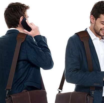Taygeer Brown Bag Strap, 52" Universal Replacement Laptop Shoulder Strap | Adjustable Belt with Hook, Breathable Non-Slip Pad, Fits Luggage Canvas Tool Satchel Makeup Handbag Gym Duffle Bag Briefcase - color: A-brown