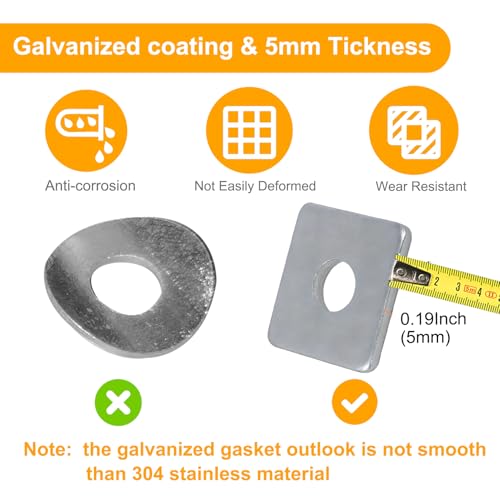 50 Pcs Heavy Duty Galvanized Squares Washer Plate Fastener Hardware 1/2(ID) X 2 X 2 (Square OD) X 3/16 (THK) inch - size: 1/2(ID) X 2 X 2 (Square OD) X 3/16 (THK), style: Galvanized
