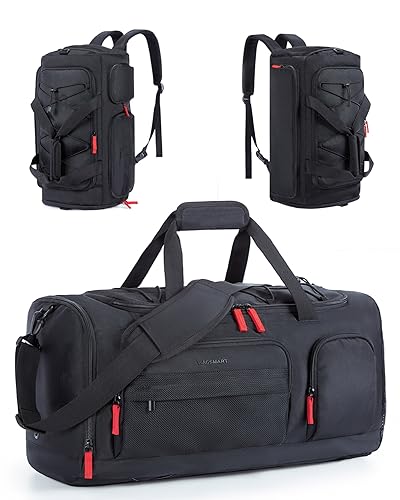 BAGSMART Gym Bag for Men, Athletic Sports Backpack Travel Hiking Duffel | 3-In-1 Gym Bag for Travel Clothes & Padded 13.3" Laptop, with Waterproof Wet Pocket & Shoe Compartment for Travel Camping - color: Black, size: 35 L Medium