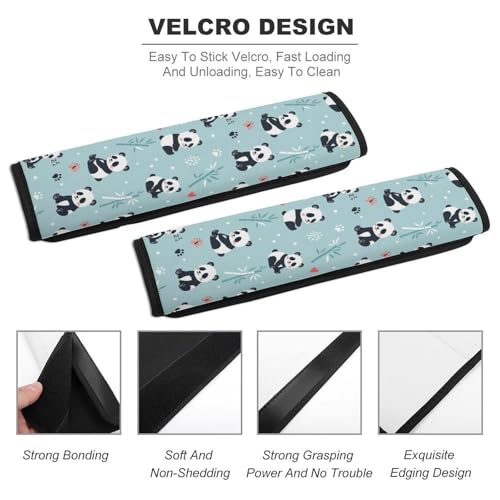 2 Pack Cartoon Panda Car Seat Straps Shoulder Pads Soft Padded Seat Belt Cushion for Kids, All Vehicles, Pressure Relief - color: Pattern 26