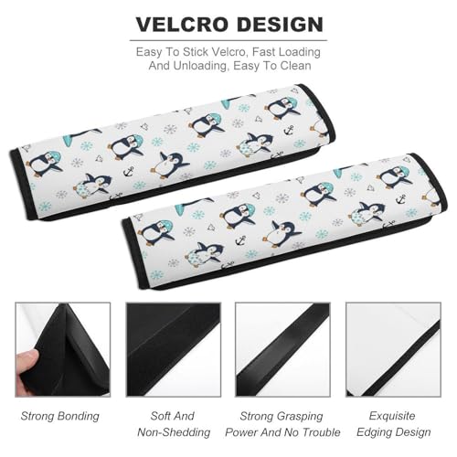 Breathable Seat Belt Shoulder Pad for Adults and Children, Stroller Pushchair High Chair, 2 Pack Animal Penguin Cute Penguins Neck Strap Covers Easy Install (No Tool) - color: Pattern 121