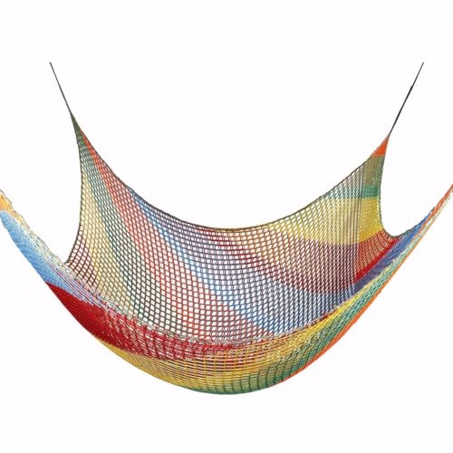 Climbing Cargo Net for Kids - Double Layers Heavy Duty Playground Safety Net, Outdoor Climbing Net for Treehouse Accessories, Backyard, Jungle Obstacle Training & Adventure(9.8x14.7ft),Multicolor - color: Multicolor, size: 9.8 x 14.7 ft