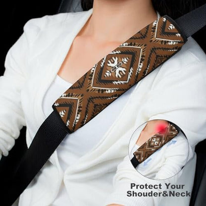Universal Soft And Comfortable Car Seat Straps Shoulder Pads for Adult Use, Stroller Pushchair High Chair, 2PCS Bohemian Ethnic Mexican Geometric Rustic Western Southwestern Aztec Harness Pads Strap - color: Pattern 683