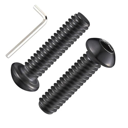 Wensilon (50Pcs) 1/4-20 * 1 Button Head Socket Cap Bolts Screws, 304 Black Stainless Steel, Allen Hex Drive, Bright Finish, Fully Machine Thread - color: Black, size: B 1/4-20*1