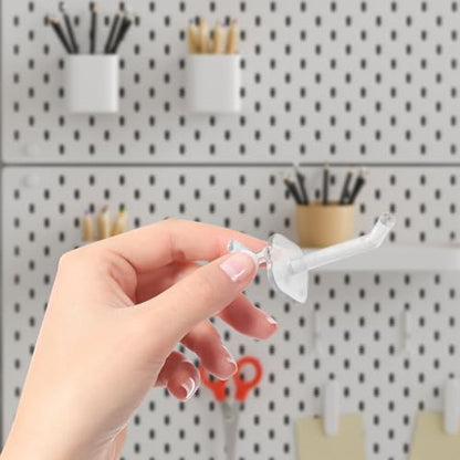 Ipetboom 50pcs Plastic Pegboard Hooks 5cm Small Peg Hooks for Garage Wall Organizer Tool Hanging Board and Workshop Storage
