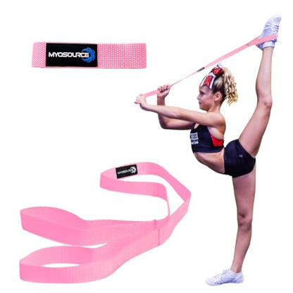 Myosource Kinetic Bands Cheerleading Flexibility Stunt Strap - Improve Stretching and Stunts for Cheer Dance Gymnastics & Physical Therapy – Stocking Stuffers Present for Kids Girls Adults - 12 Colors - color: Blush