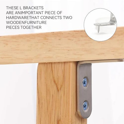Stainless Steel Corner Brace, 20Pcs 90 Degree Right L-Shaped Metal Corner Connector Joint Plate, Cabinet, DIY Woodworking Projects with 80PCS Screws 1.57x0.6in (40x40x16) - size: 40x40x16