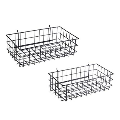 RightArrange Pegboard Basket Set of 2 - XLarge + Large Size Basket, Black - Hooks to Any Peg Board - Organize Tools, Workbench, Accessories, Garage Storage - Wall Organizer Attachments - size: d. Sizes L+XL Pack