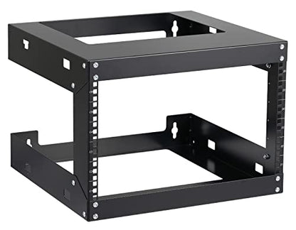 6U Wall Mount Rack Open Frame 19 Inch Server Equipment Network Cabinet 18 inches Depth Black by Tedgetal - color: 6U