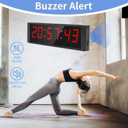Large Stopwatch with Start/Stop Button, LED Digital Timer with Remote, Countdown Clock with Buzzer, Gym Clock for Home Gym, Interval Timer for Workout, Rechargeable (with Stand) - style: Rechargeable(with stand)