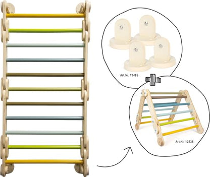 small foot Triangle-Wall Climbing 2in1 Adventure, Wood, 4 Adapters, Movement, from 2 Years 12625, 150 x 64 x 10 cm