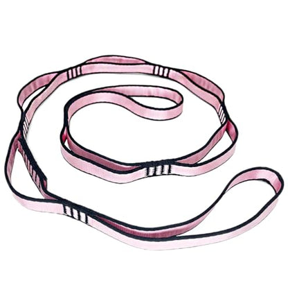 2Pcs Daisy Chain Multipurpose Anti-Gravity Yoga Belt, Climbing Rope, Hammock Rope - 23KN Double-Layer Adjustable Nylon Strap Rope Strong Daisy Chain - color: pink purple