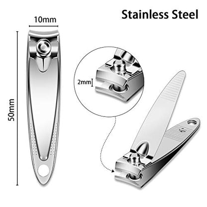 Mudder 28 Pcs Fingernail Nail Clippers Bulk Stainless Steel Toenail Clippers Thick Portable Travel Manicure Kit for Men and Women(Simple Style) - style: Simple Style