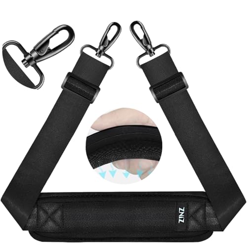 ZINZ 75" Shoulder Strap with Fixed Pad and Dual Balanced Buckles，Black - color: Black